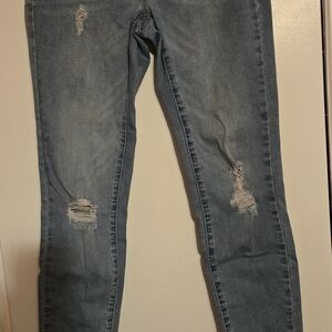 Stylish Blue Distressed Women Jeans